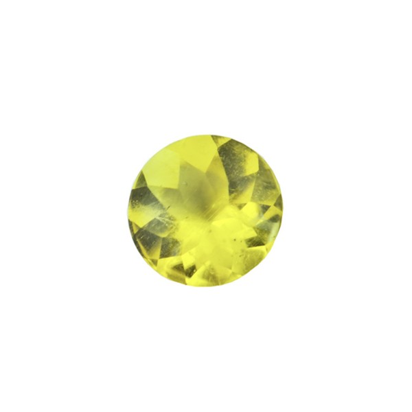 Tourmaline, lemon, buff top, faceted, round, 10 mm