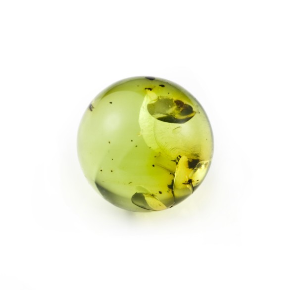 Natural amber, green, bead, smooth, Ø 20-30 mm