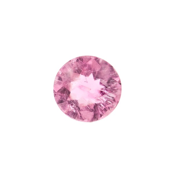Tourmaline, pink, buff top, faceted, round, 10 mm