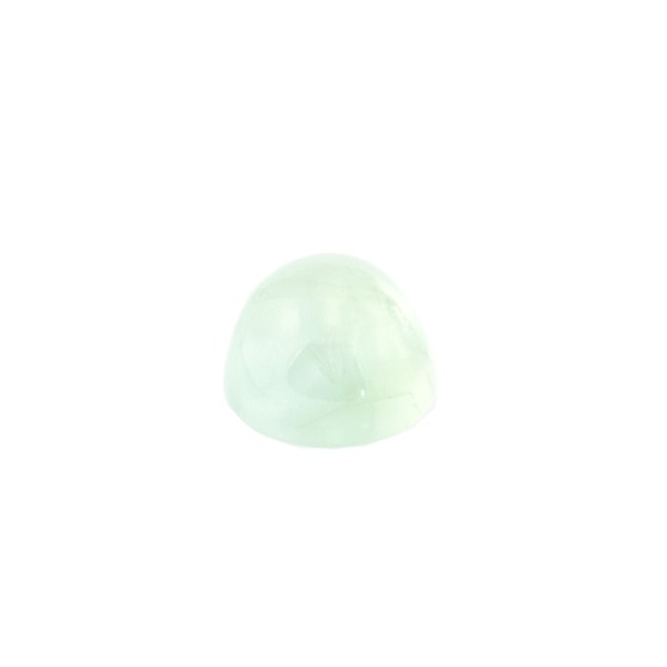 Prehnite, green, cabochon, round, 10 mm