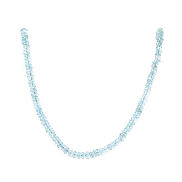 Aquamarine, strand, blue, rondelle bead, faceted, Ø 6-7 mm