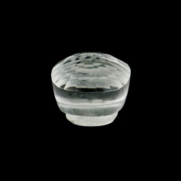 Rock crystal, transparent, colorless, button, faceted, antique shape, 10 x 10 mm