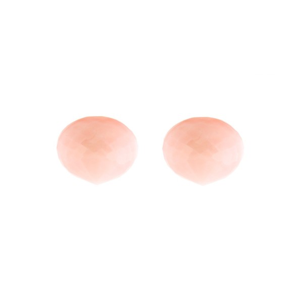 Pink opal, pink, faceted teardrop, onion shape, 13 x 11 mm