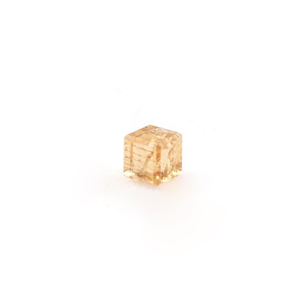 Imperial topaz, yellow, cube, smooth, 4x4mm