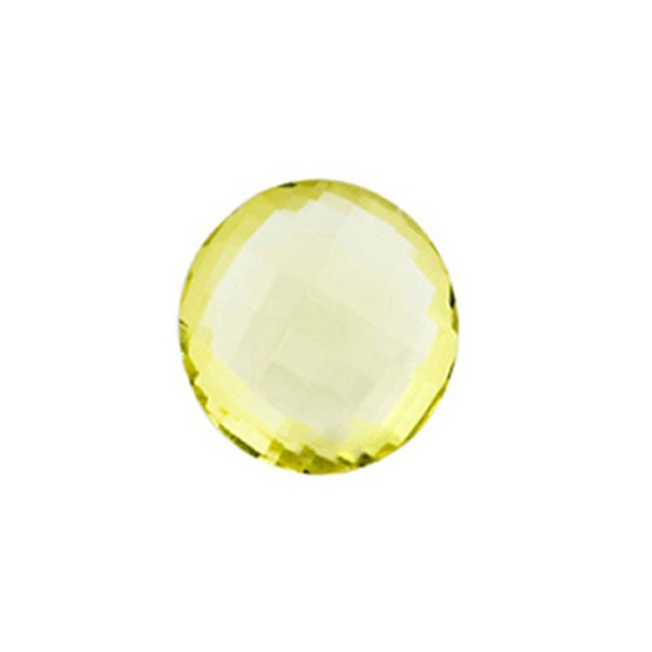 Lemon quartz, intense lemon, faceted briolette, round, 12 mm