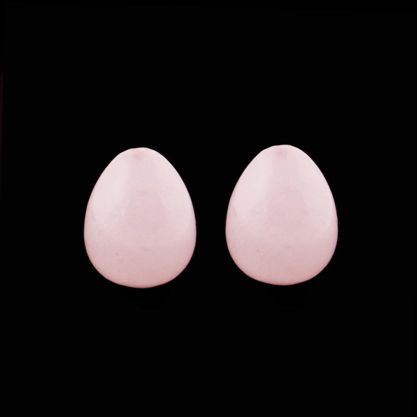 Chalcedony (reconstructed), pink, teardrop, smooth, 17 x 13 mm
