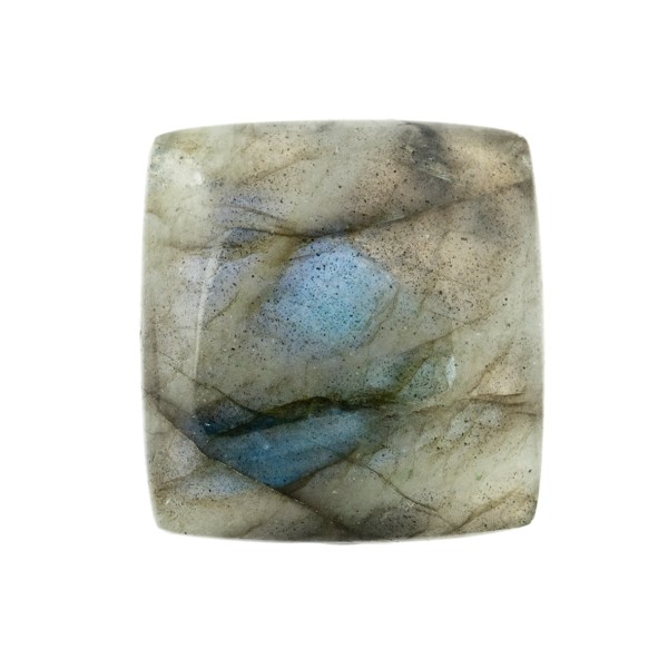 Labradorite, blue/grey, lentil cut, antique shape, 18 x 18 mm