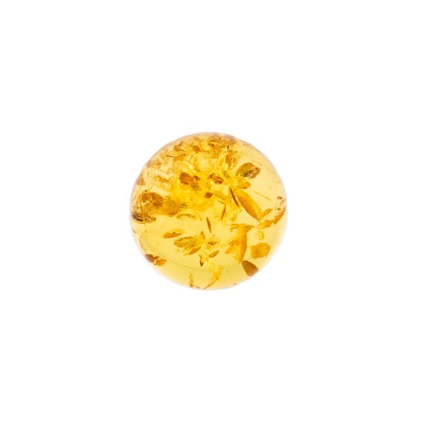 Natural amber, golden, cabochon, round, 8 mm