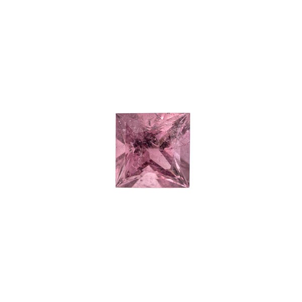 Tourmaline, dusky pink, faceted, carré, 7x7 mm