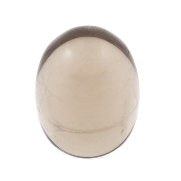 Smoky quartz, light brown, olive shape, smooth, 21 x 15 mm