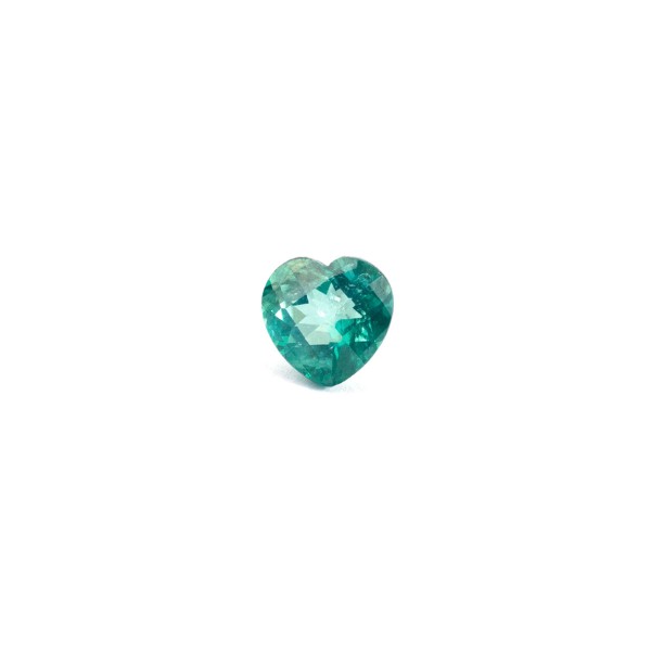 Topaz, blue-green, faceted briolette, heart shape, 5x5mm