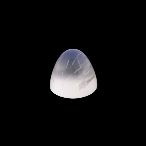 Moonstone, blue-white, cone, smooth, round, 11 mm