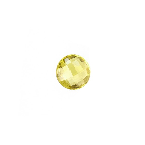 Tourmaline, yellow, faceted briolette, round, 8mm