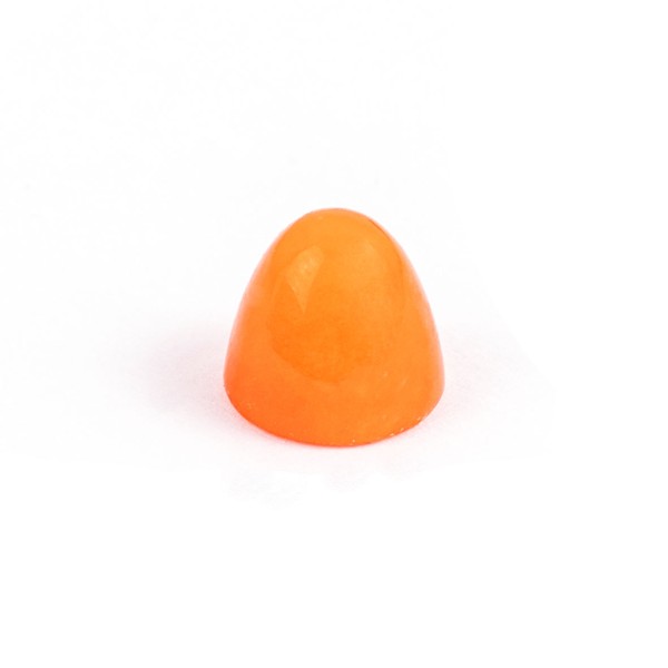 Jade, dyed, orange, cone, smooth, round, 11 mm