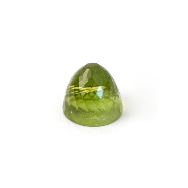 Peridot, green, cone, smooth, round, 11 mm