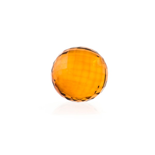 Natural amber, cognac-colored, bead, faceted, Ø 18 mm