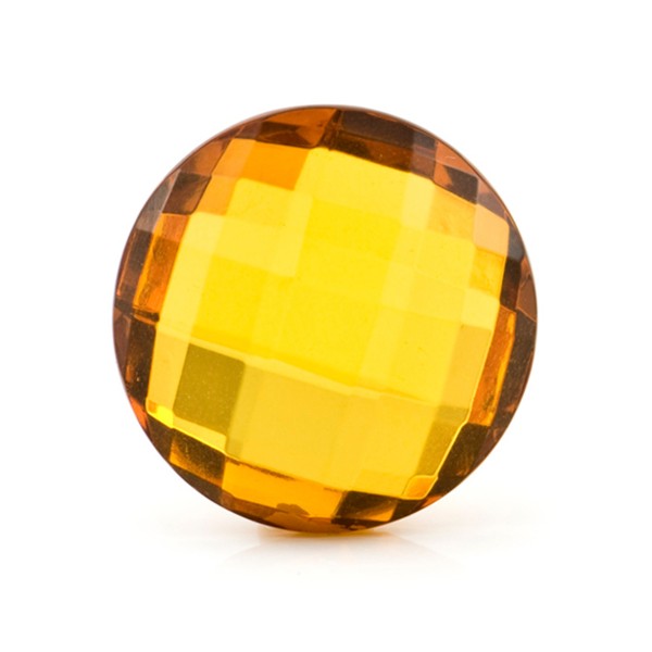 Natural amber, cognac-colored, briolette, round, 18 mm