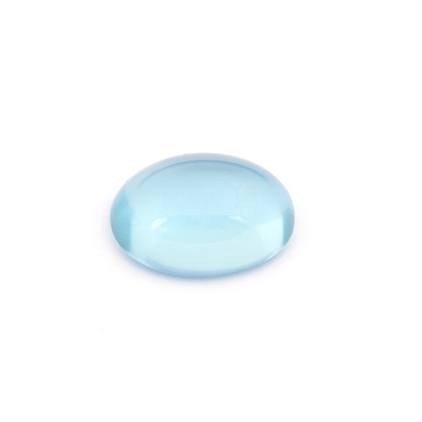 Aquamarin, blau, oval, Cabochon, 15.5x11x5 mm