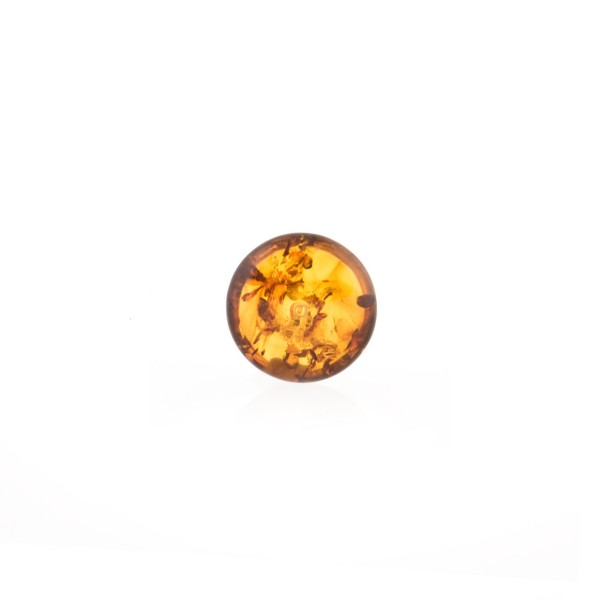 Amber, cognac-colored, mabe, smooth, 12 mm