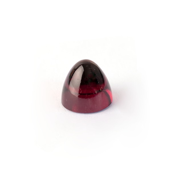 Garnet (Mozambique), dark red, cone, smooth, round, 8mm