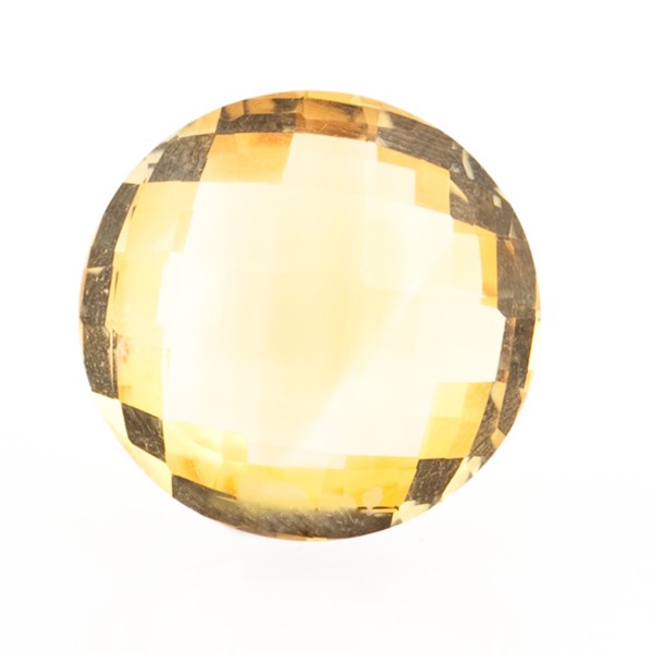 Citrine, golden color, faceted briolette, round, 16 mm