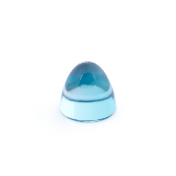 Blue topaz, swiss blue, intensive, cone, smooth, round, 11 mm