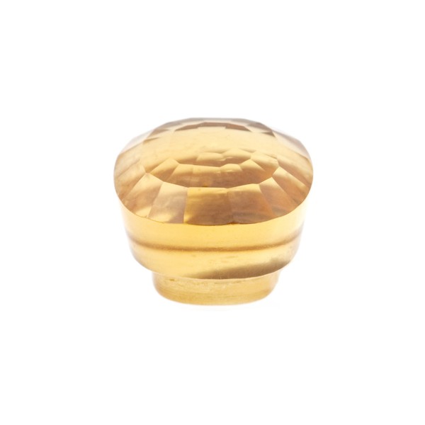 Citrine, light golden color, faceted button, antique shape, 12 x 12 mm