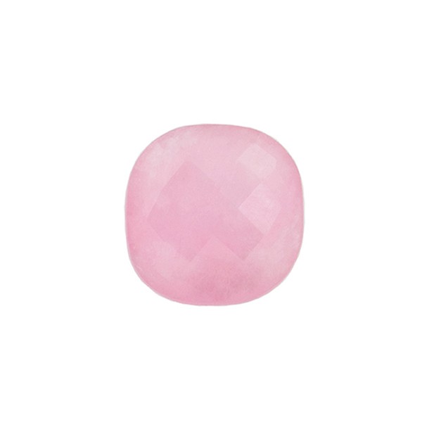 Jade (dyed), pink, faceted briolette, antique shape, 13 x 13 mm