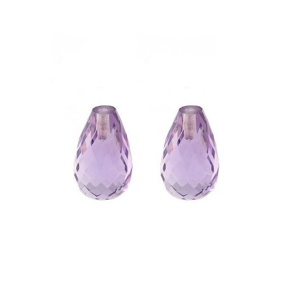 Amethyst (Brazil), lavender, teardrop, faceted, 8x6mm