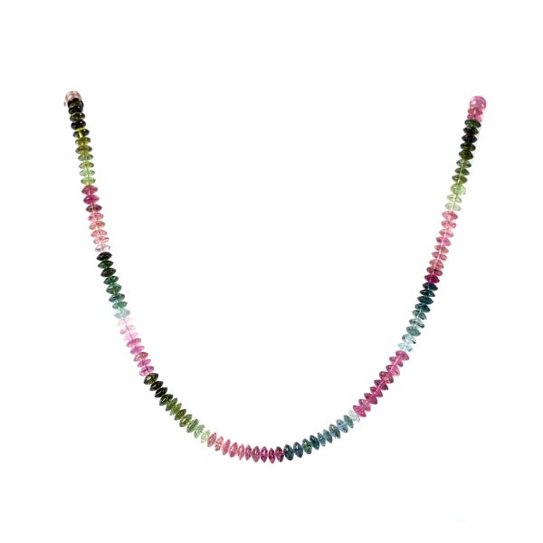 Tourmaline, strand, multicolor, rondelle bead, fancy, faceted, Ø 4.5 mm