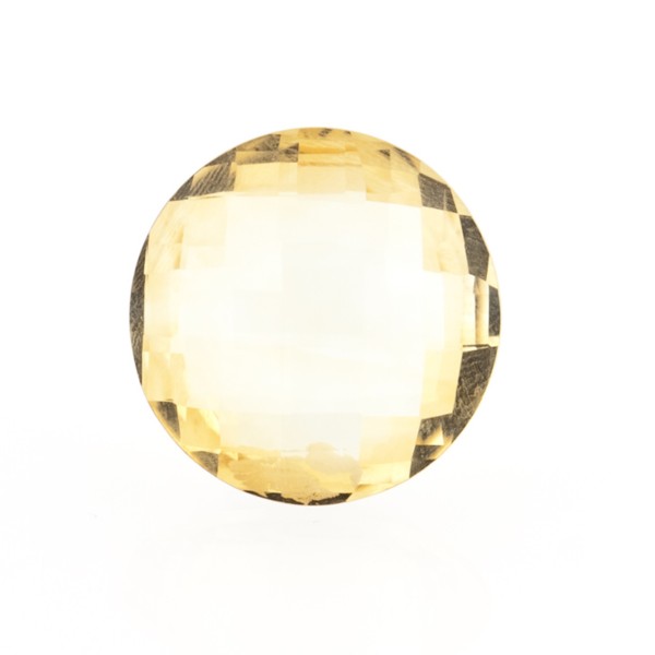 Citrine, light golden color, faceted briolette, round, 14 mm