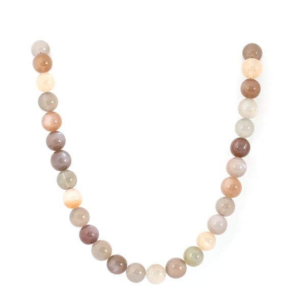 Moonstone, strand, multicolor, bead, smooth, Ø 11 mm