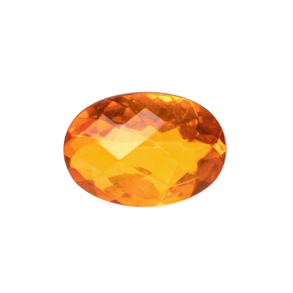 Amber, golden, checker board, oval, faceted, 14x10mm