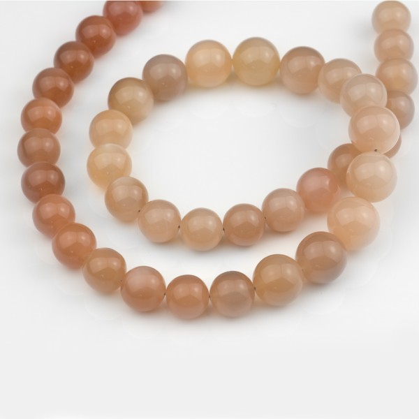 Moonstone, strand, brown (color gradient), beads, smooth, 11 - 13 mm