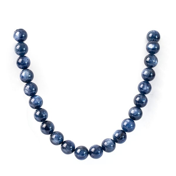 Kyanite, strand, blue, bead, smooth, Ø 12 mm