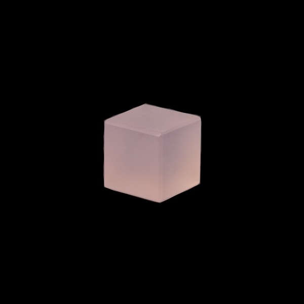 Rose quartz, rose, matte, cube, smooth, 10x10mm