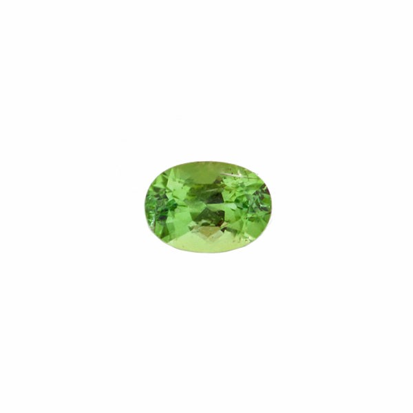 Turmalin, grün, facettiert, oval, 7x5 mm