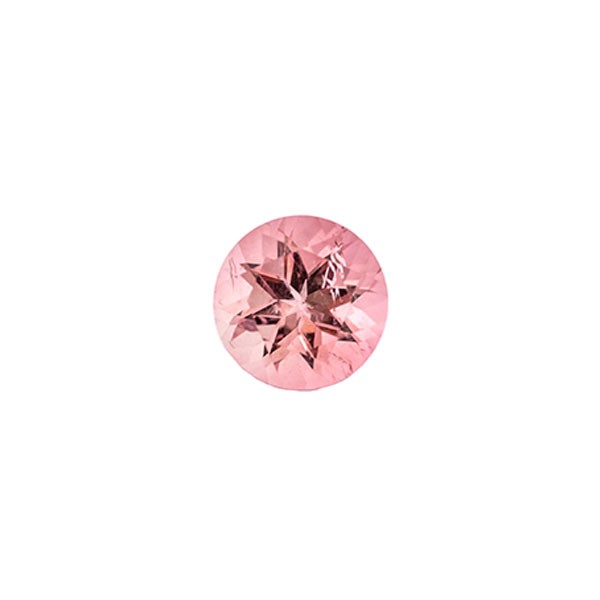 Turmalin, rosa, facettiert, rund, 9 mm