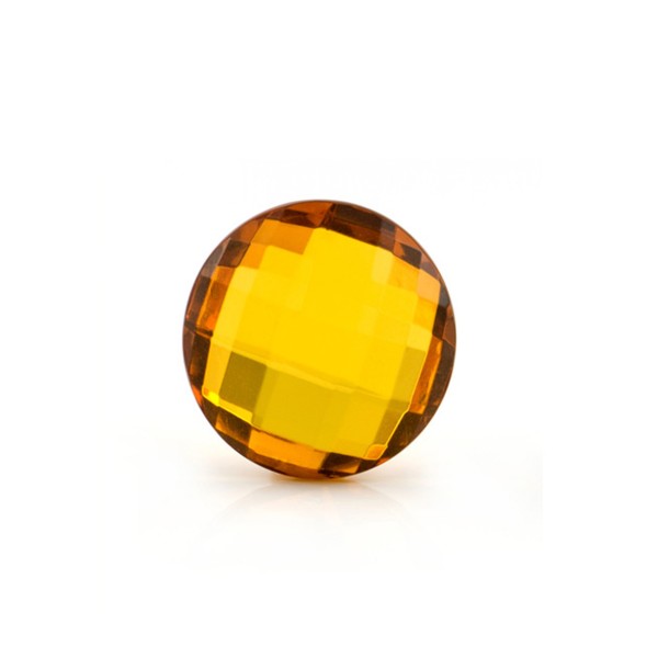 Natural amber, cognac-colored, briolette, round, 12 mm