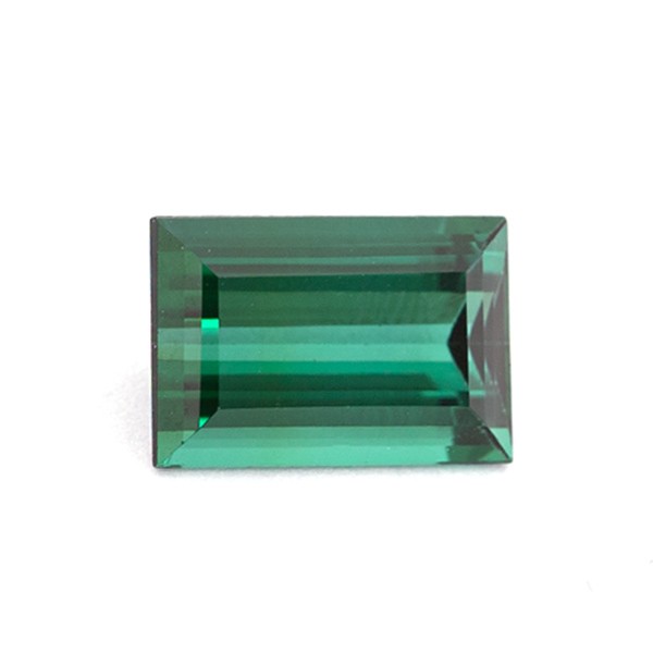 Tourmaline, green, faceted, rectangle, 10.5x7 mm