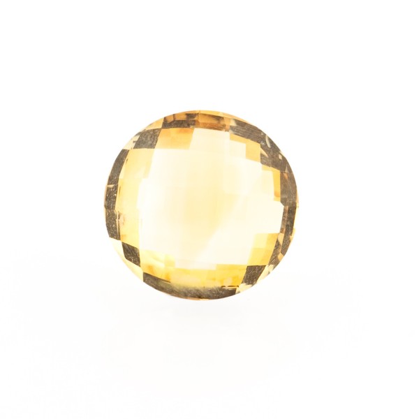 Citrine, golden color, faceted briolette, round, 12 mm