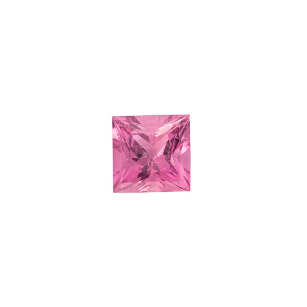 Tourmaline, rose, faceted, carré, 6x6 mm