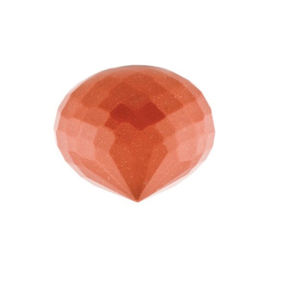 Coral, reconstructed, orange, teardrop, faceted, onion shape, 19 x 15 mm
