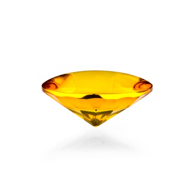 Bernstein (natur), goldfarben, Buff Top, concave, rund, 15mm