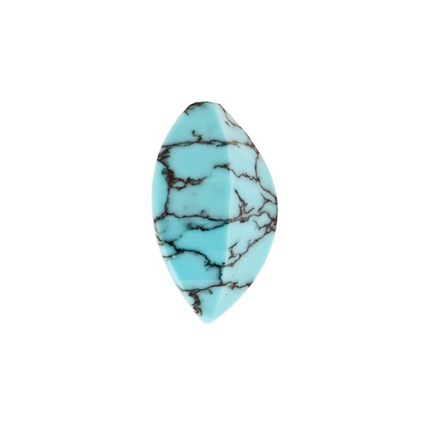 Turquoise, reconstructed, matrix, leaf, faceted, diverse sizes