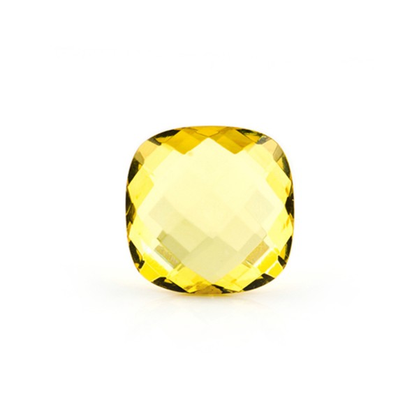 Amber, lemon, briolette, antique shape, faceted, 13x13mm
