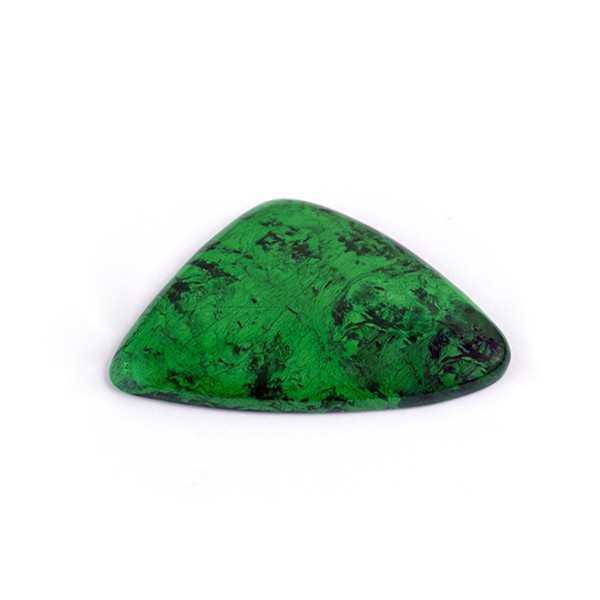 Burma Jade, grün, trillion, cabochon, glatt, 41 x 26 mm