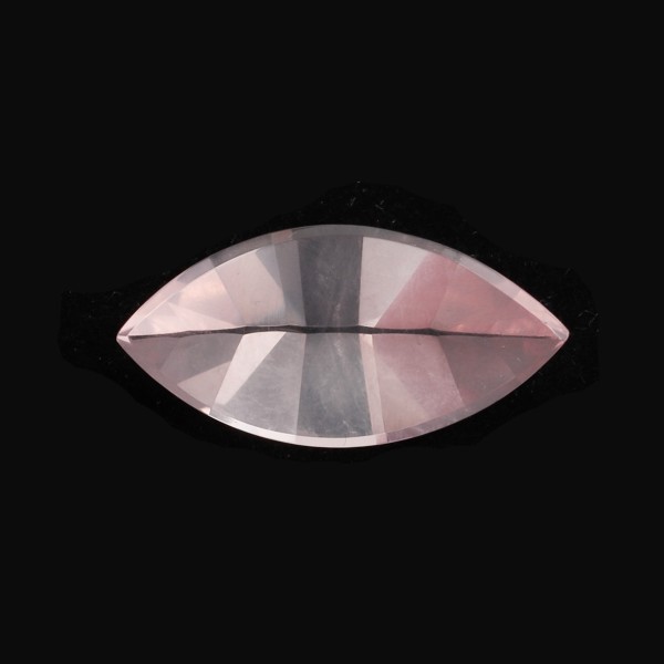 Rose Quartz, pink, faceted, mirror cut, navette, 20x10mm