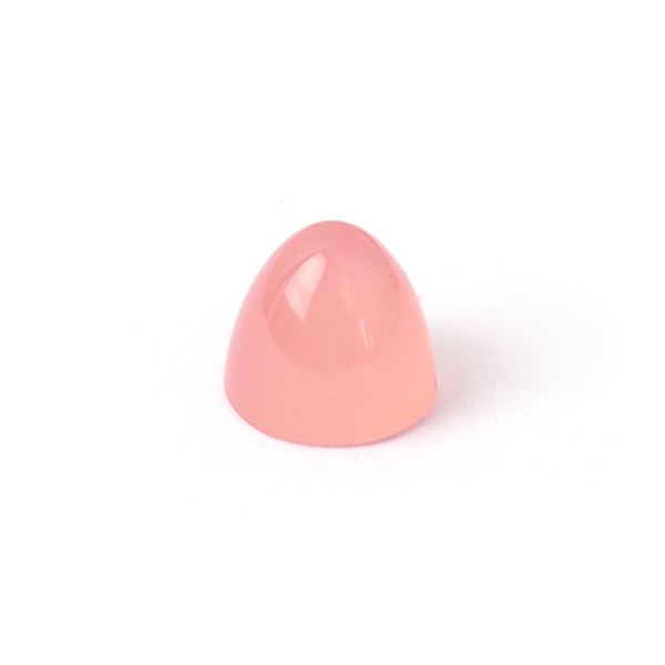 Chalcedony, dyed, rose, cone, smooth, round, 11 mm
