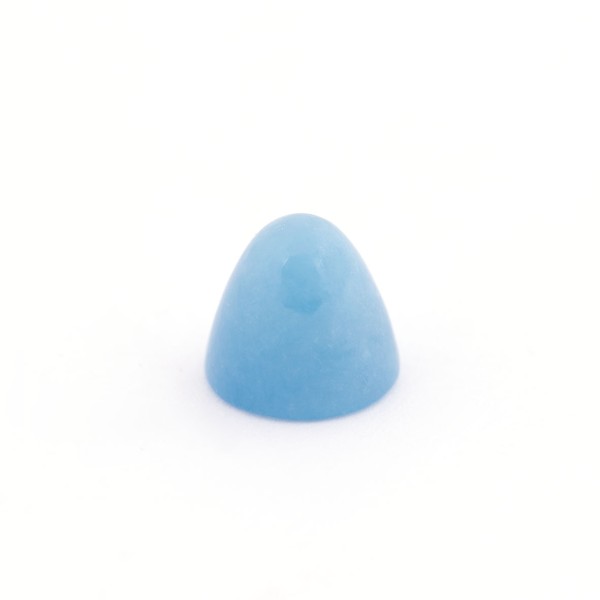 Jade, dyed, blue, cone, smooth, round, 11 mm